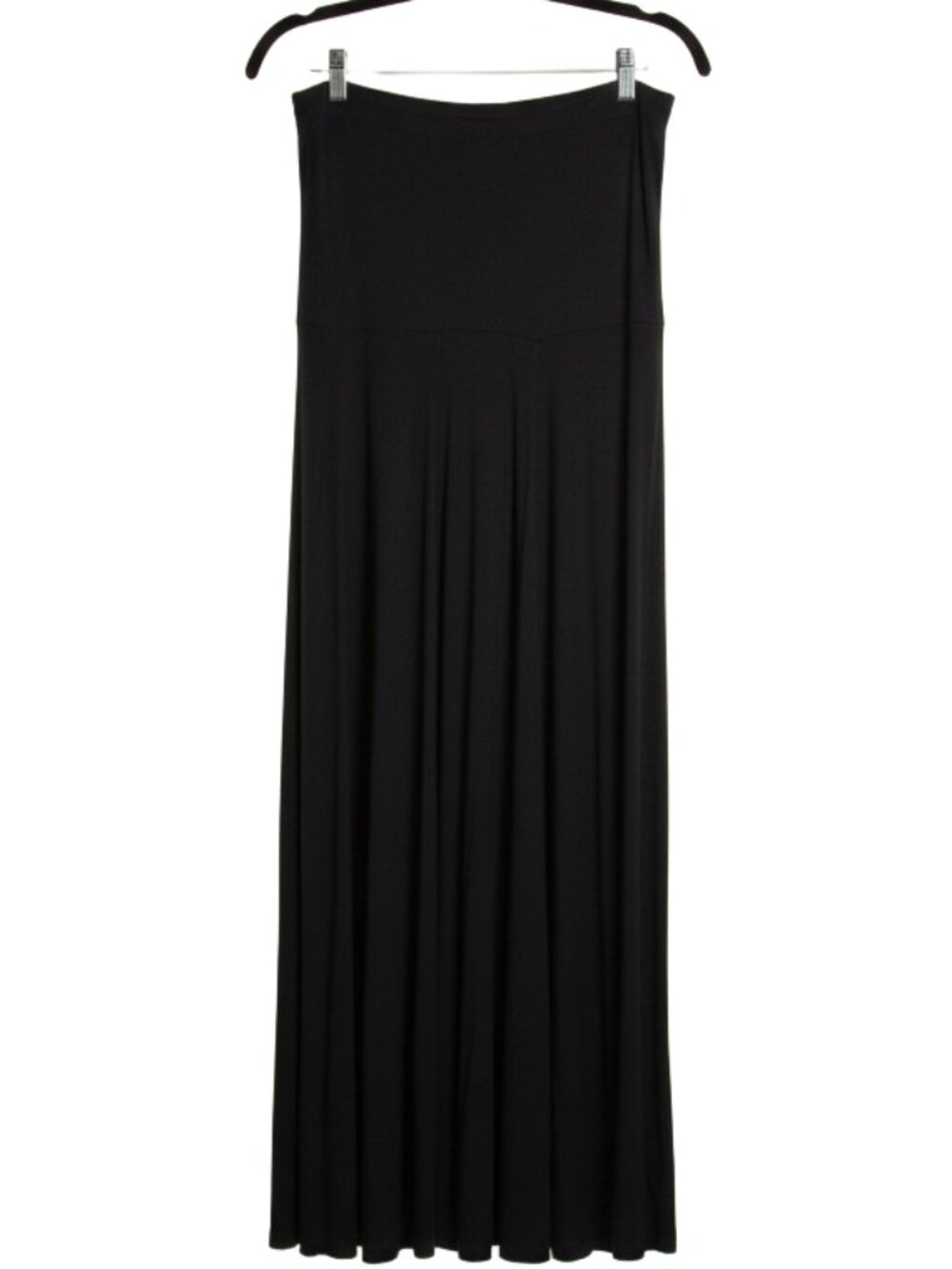 Gap True Black Fold-Over Pull-On Maxi Skirt Sz Medium Knit Spring 2014 Lagenlook